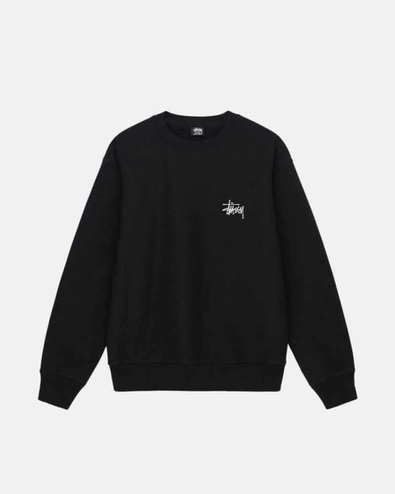 Sweatshirts Stussy Basic Stussy Crew Feminino Pretas Portugal | OXX-1453