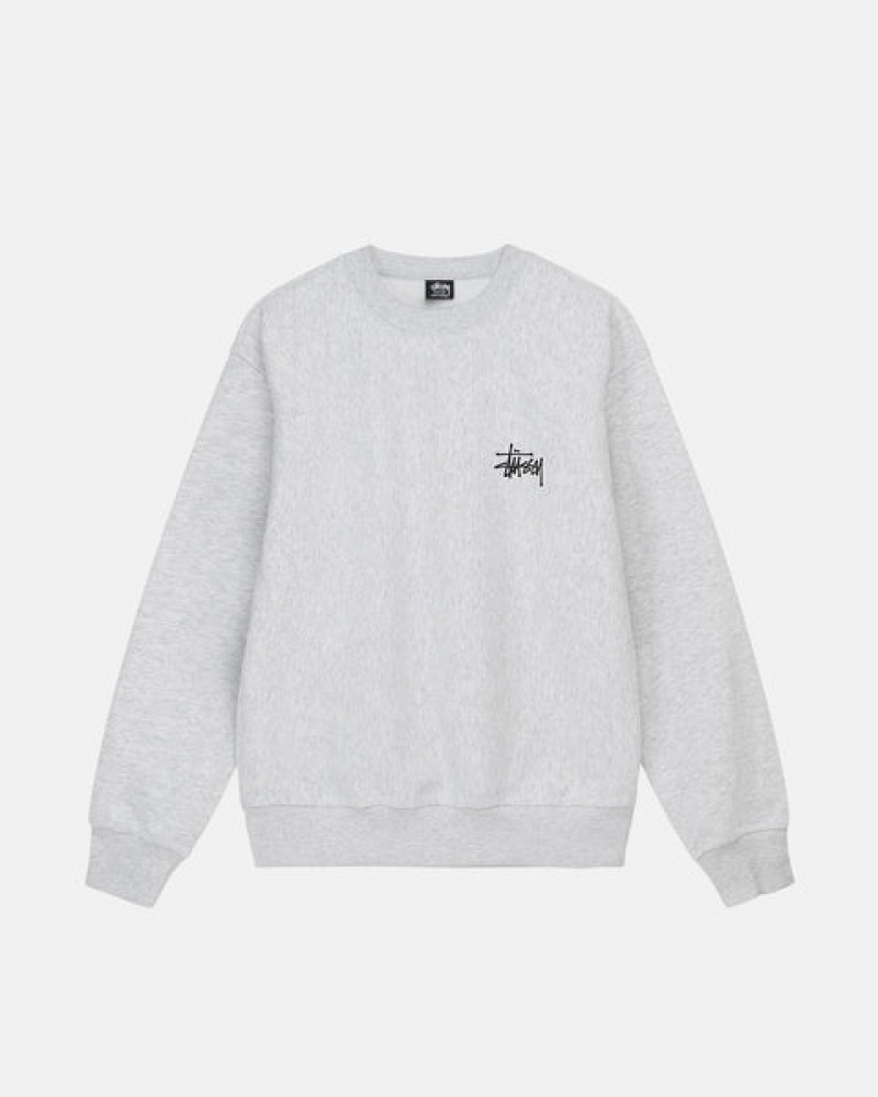 Sweatshirts Stussy Basic Stussy Crew Feminino Cinzentas Portugal | PUW-3412