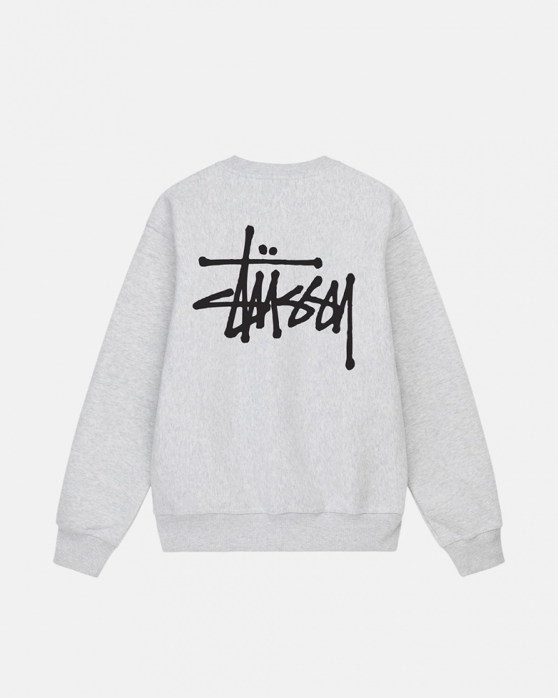 Sweatshirts Stussy Basic Stussy Crew Feminino Cinzentas Portugal | PUW-3412