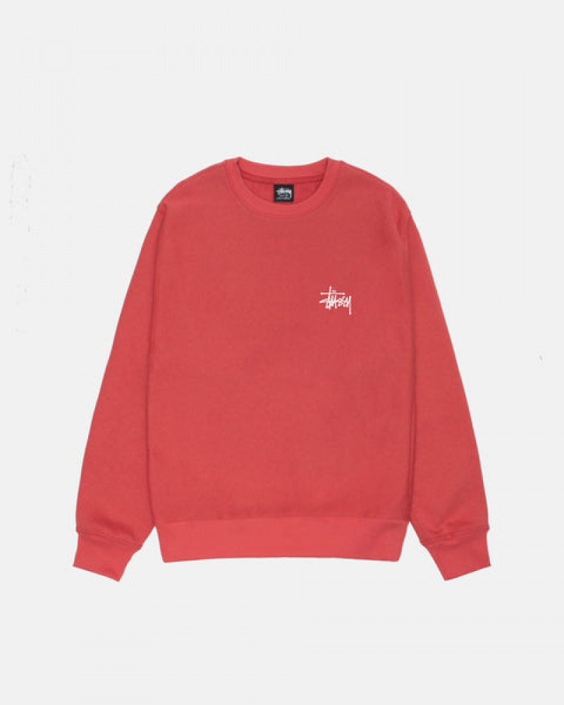 Sweatshirts Stussy Basic Stussy Crew Feminino Vermelhas Portugal | PCX-1726