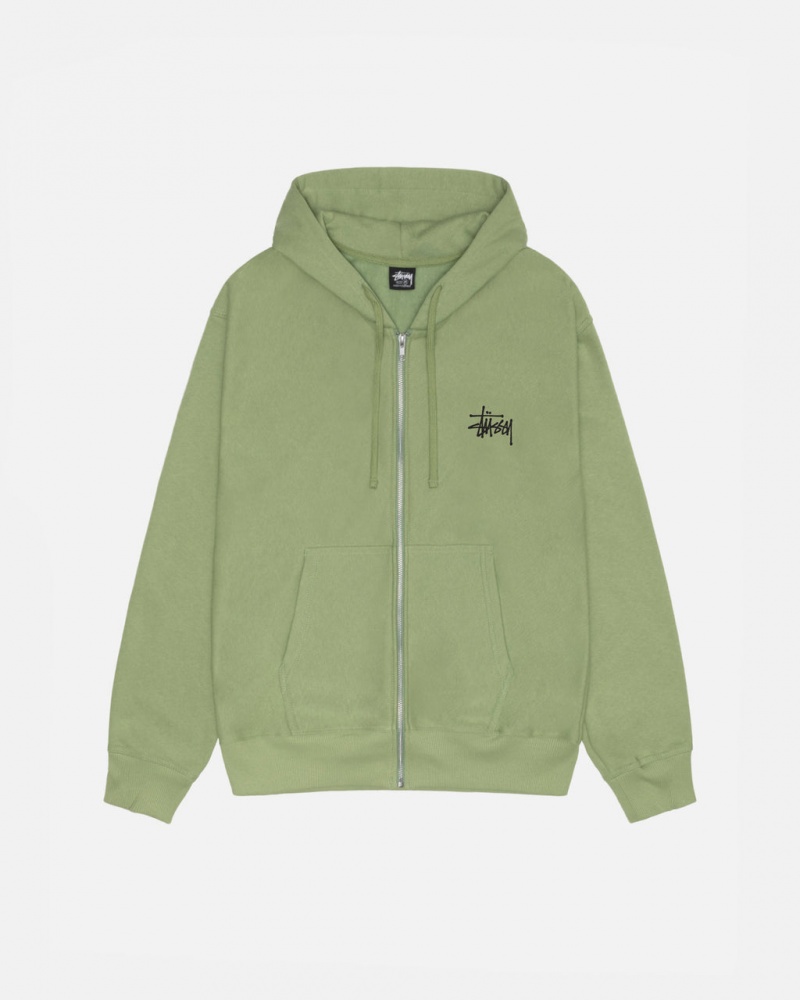 Sweatshirts Stussy Basic Stussy Zip Hood Feminino Verdes Portugal | VBM-3713