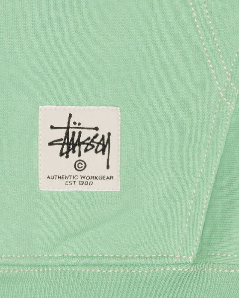 Sweatshirts Stussy Contrast Stitch Label Hood Masculino Verdes Portugal | GGV-0564