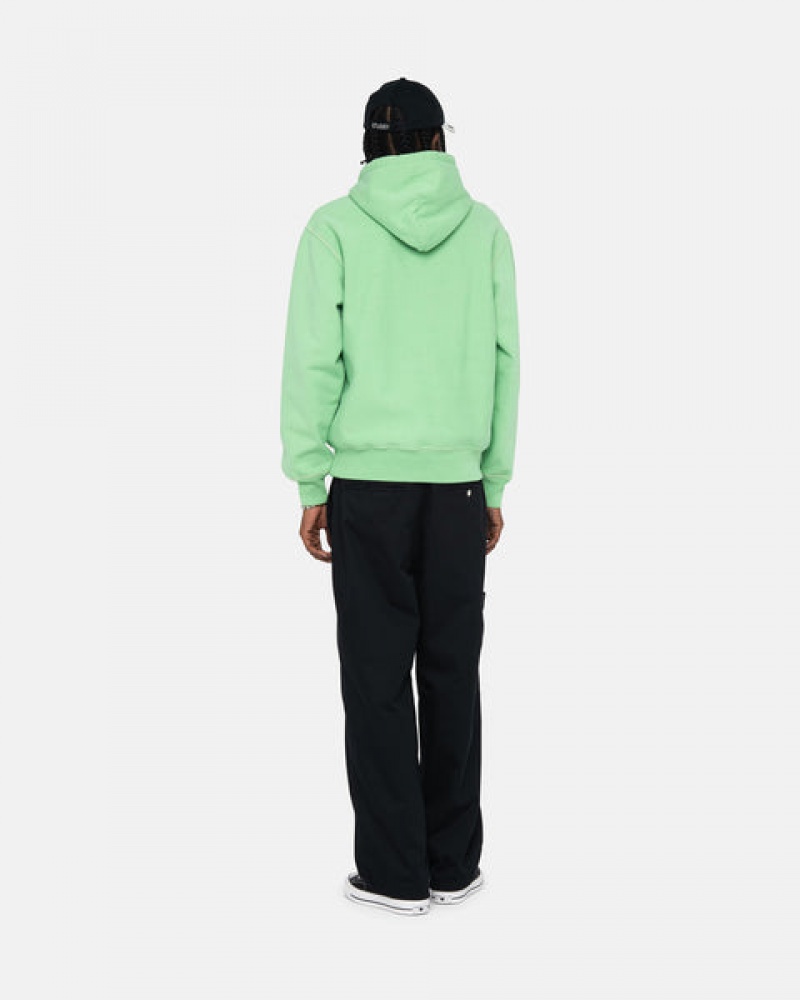 Sweatshirts Stussy Contrast Stitch Label Hood Masculino Verdes Portugal | GGV-0564