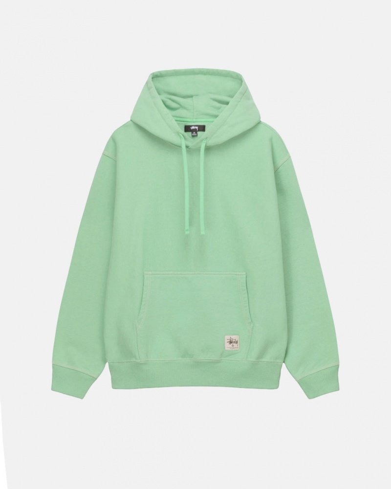 Sweatshirts Stussy Contrast Stitch Label Hood Masculino Verdes Portugal | GGV-0564