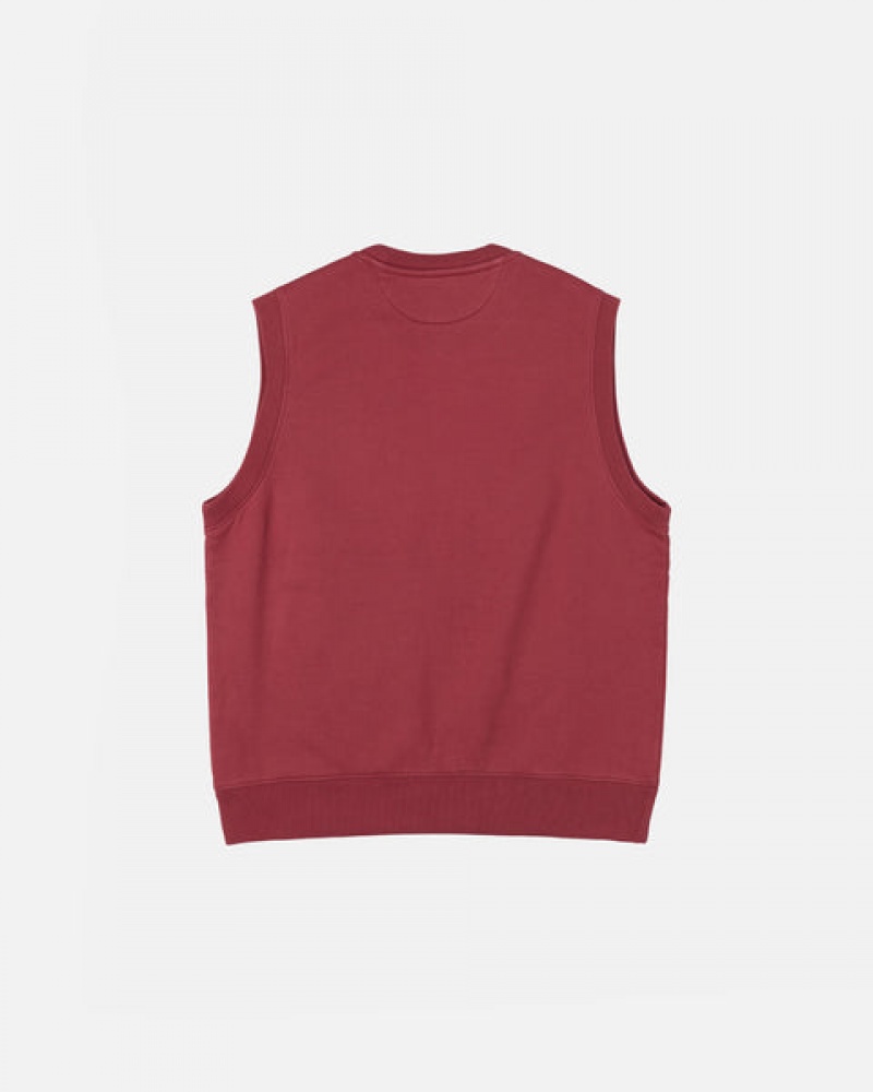 Sweatshirts Stussy Stock Fleece Vest Feminino Bordeaux Portugal | GBO-9928