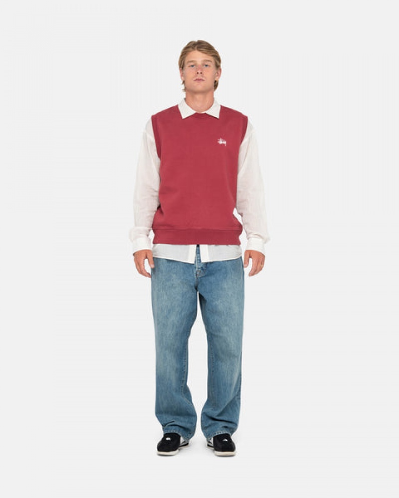 Sweatshirts Stussy Stock Fleece Vest Feminino Bordeaux Portugal | GBO-9928