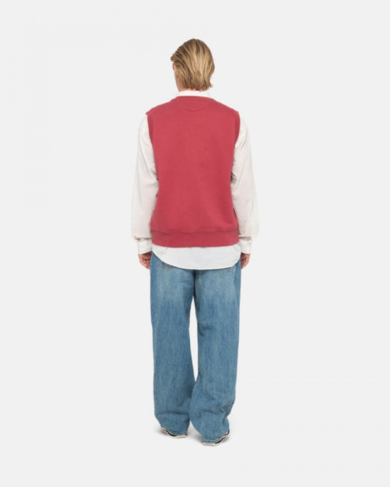 Sweatshirts Stussy Stock Fleece Vest Feminino Bordeaux Portugal | GBO-9928