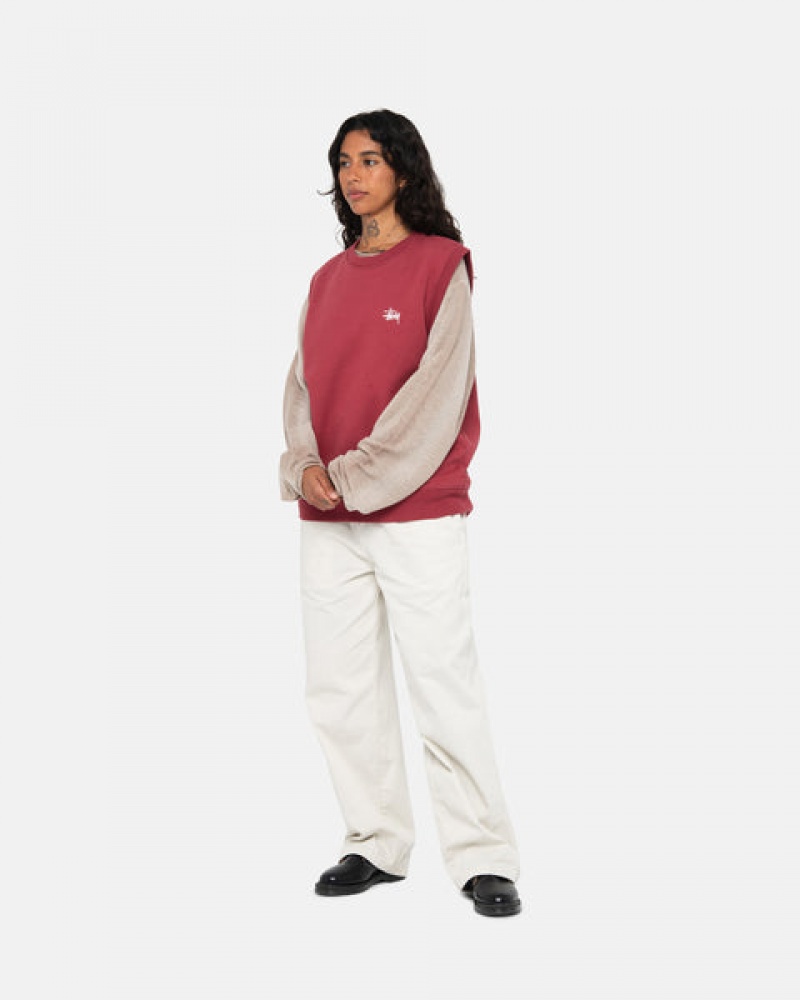 Sweatshirts Stussy Stock Fleece Vest Feminino Bordeaux Portugal | GBO-9928