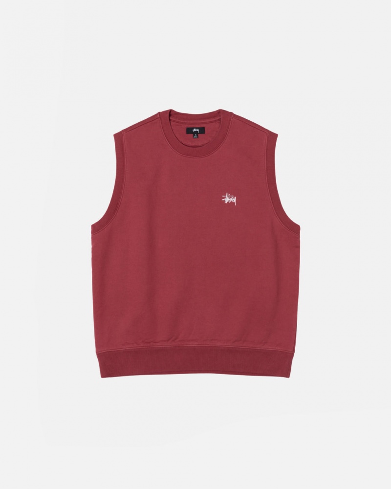 Sweatshirts Stussy Stock Fleece Vest Feminino Bordeaux Portugal | GBO-9928