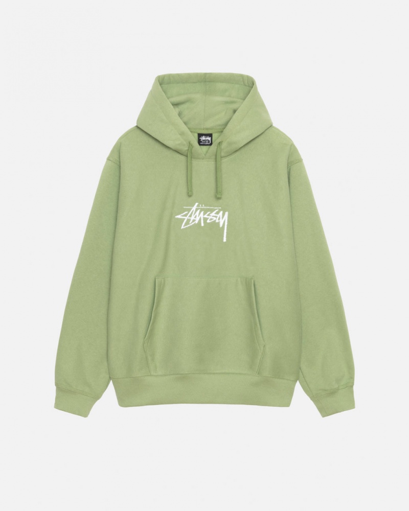 Sweatshirts Stussy Stock Logo Applique Hood Masculino Verdes Portugal | CPP-8022