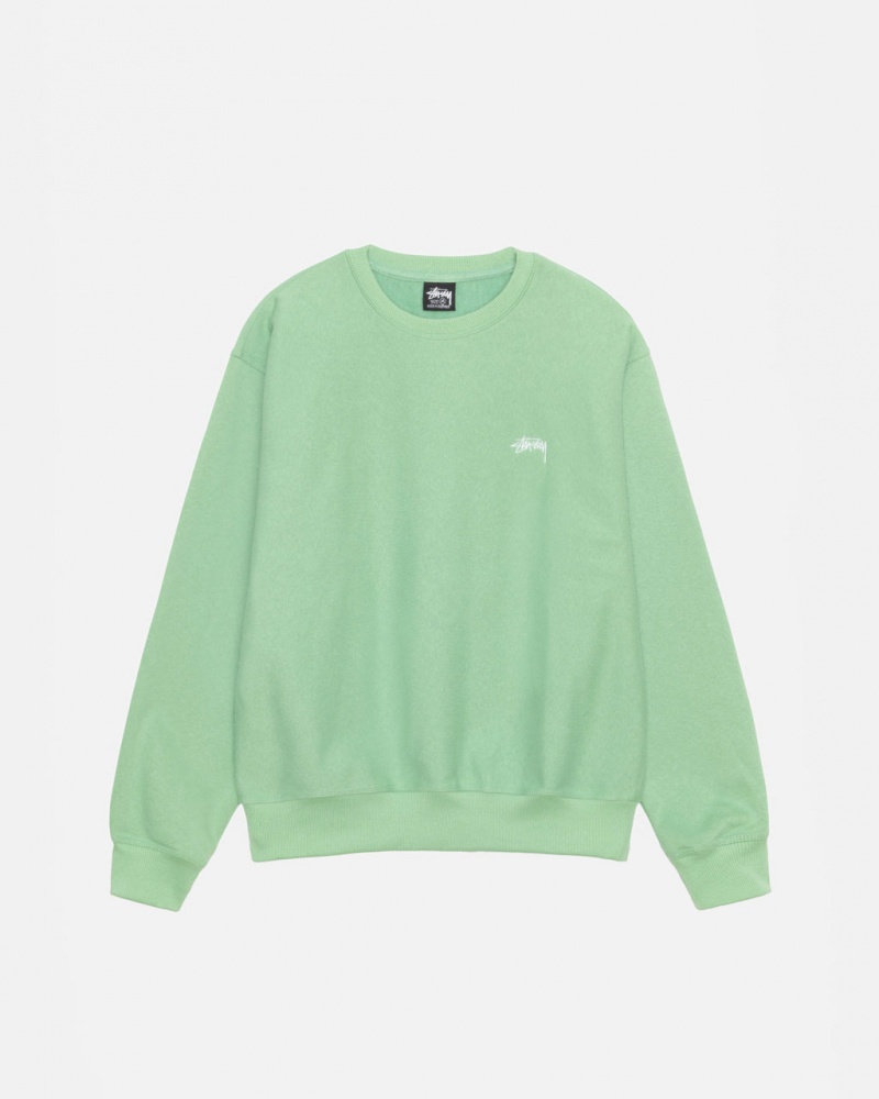 Sweatshirts Stussy Stock Logo Crew Feminino Verdes Portugal | WQL-0095