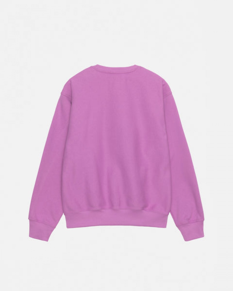 Sweatshirts Stussy Stock Logo Crew Feminino Roxo Portugal | RCD-4027