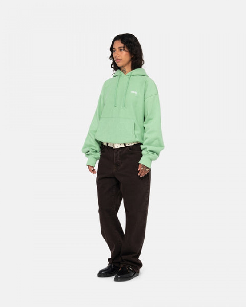 Sweatshirts Stussy Stock Logo Hood Feminino Verdes Portugal | JUC-4196