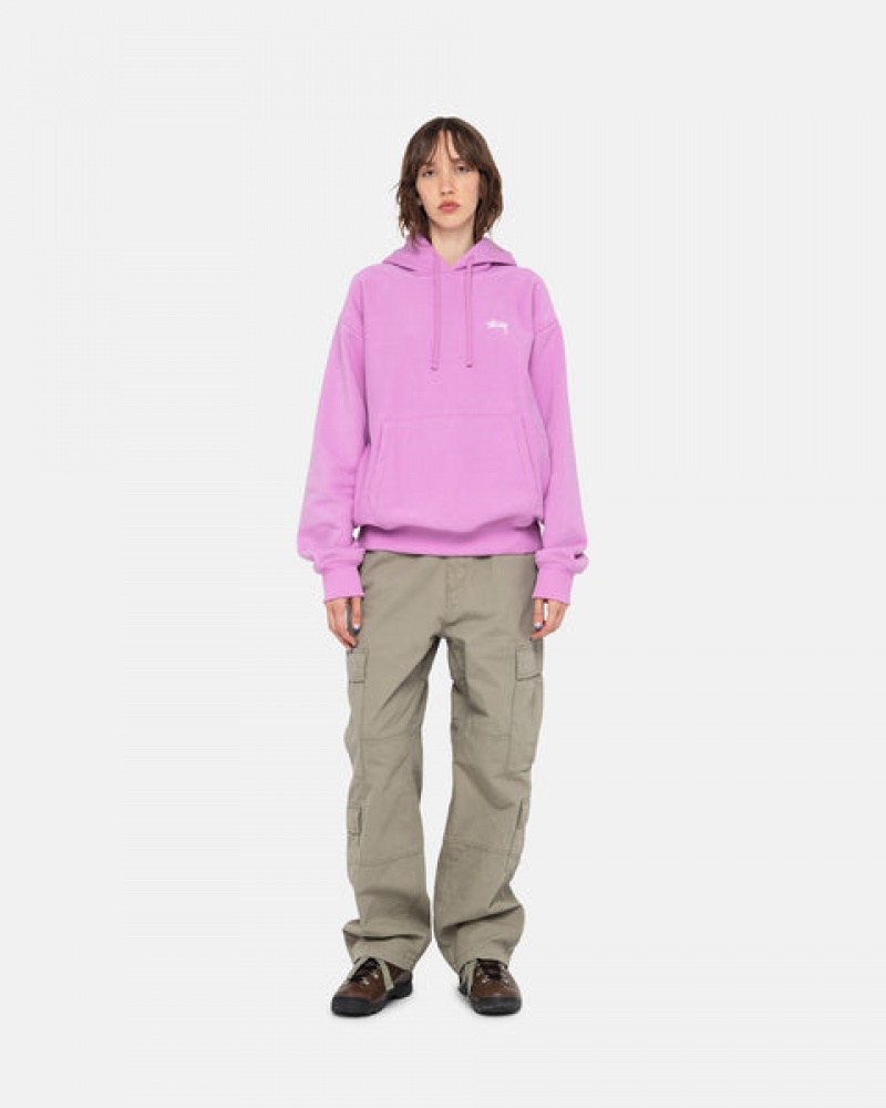 Sweatshirts Stussy Stock Logo Hood Feminino Roxo Portugal | GFE-5685