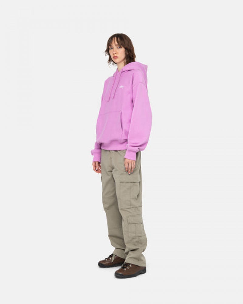 Sweatshirts Stussy Stock Logo Hood Feminino Roxo Portugal | GFE-5685