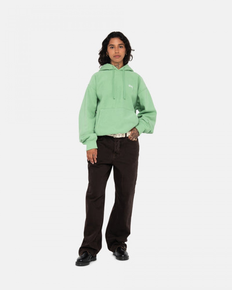 Sweatshirts Stussy Stock Logo Hood Masculino Verdes Portugal | LXU-4319