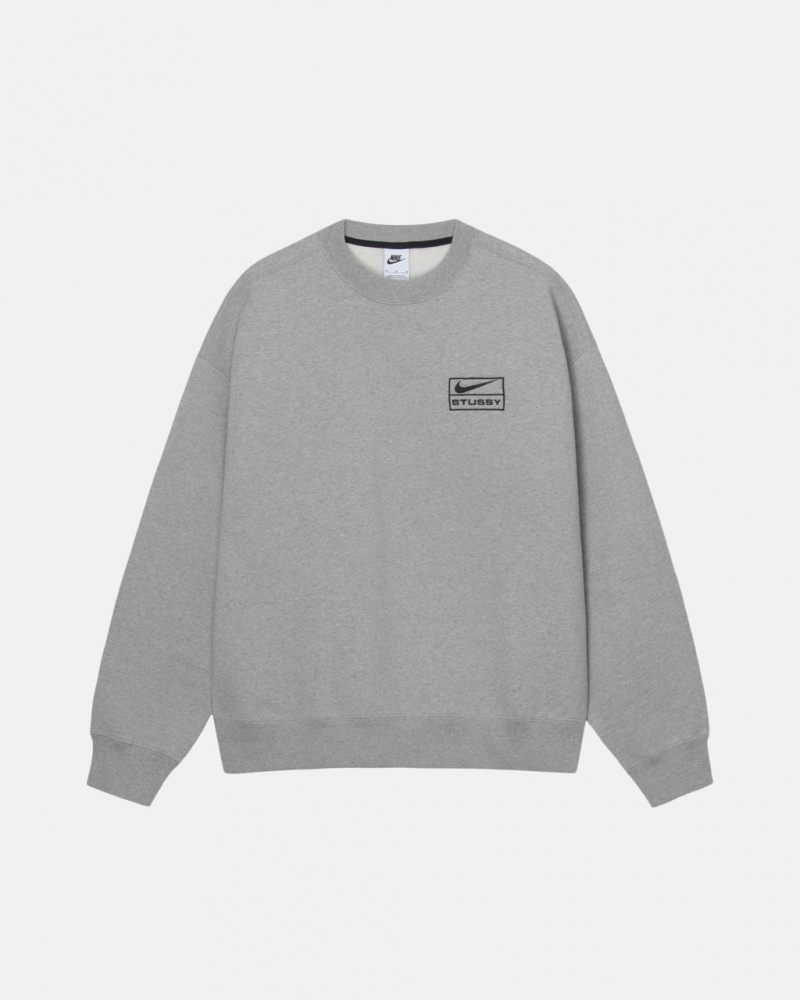 Sweatshirts Stussy Fleece Crew Feminino Cinzentas Escuro Portugal | DKV-4699