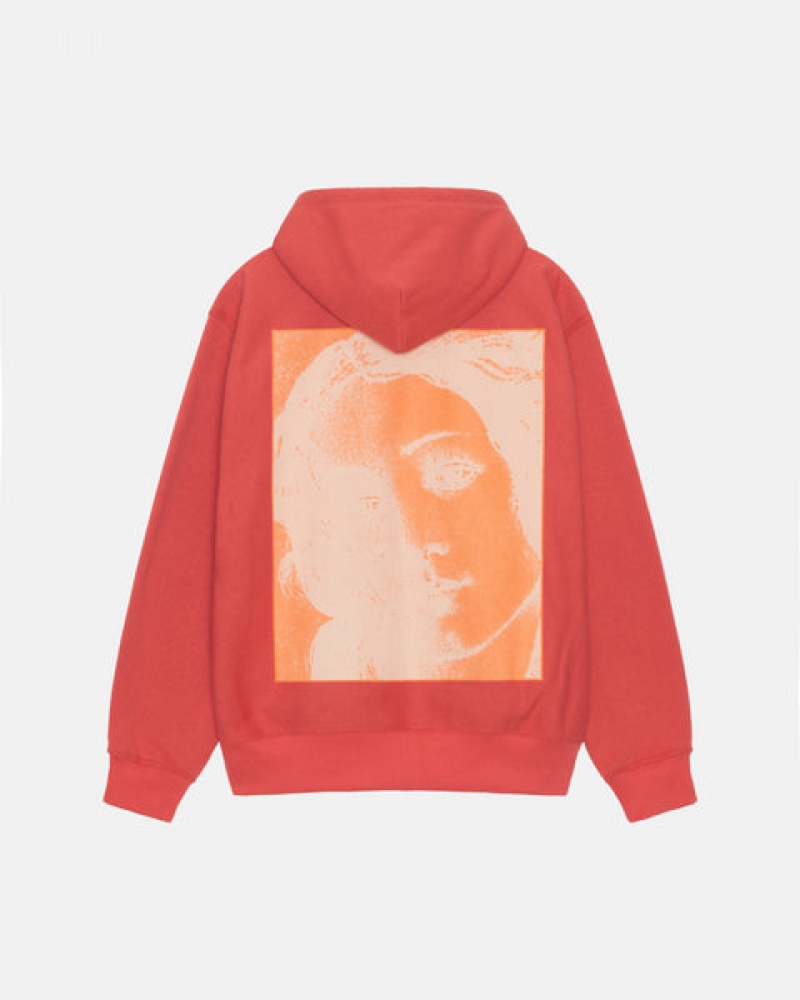 Sweatshirts Stussy Venus Zip Hood Feminino Vermelhas Portugal | GUR-1593