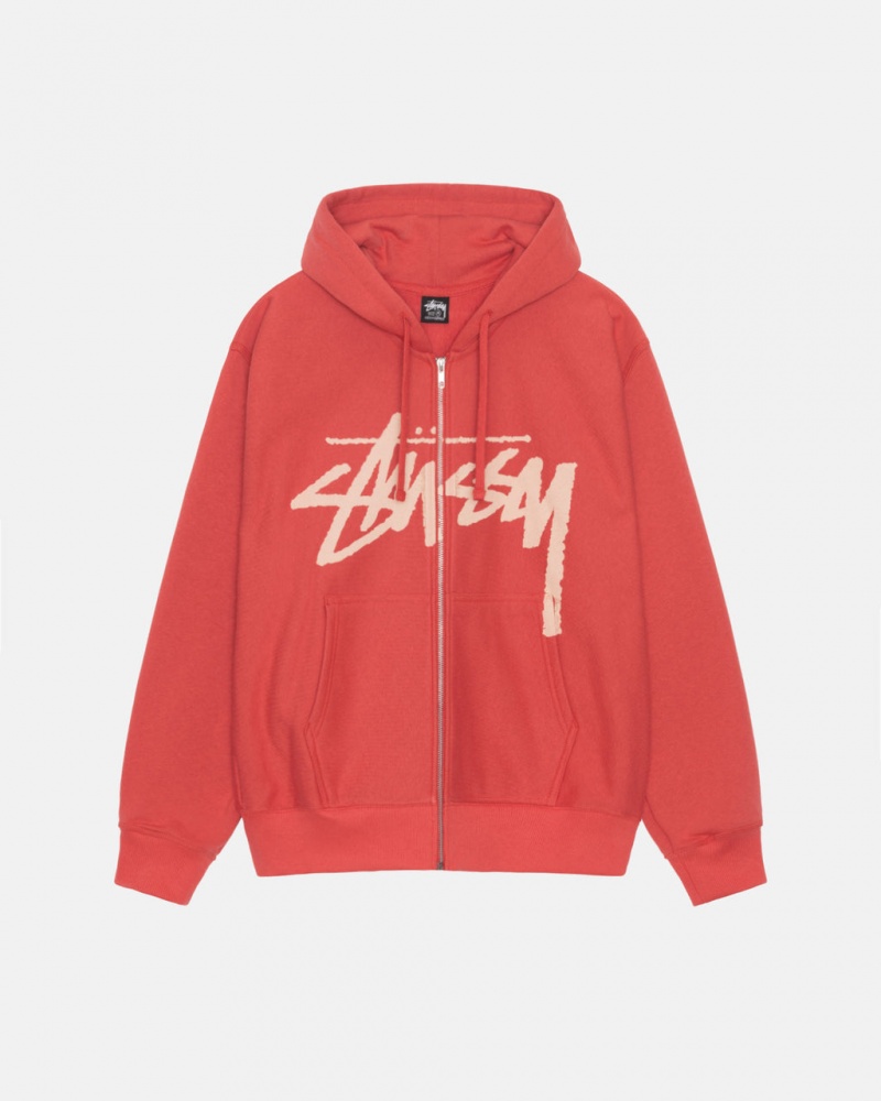 Sweatshirts Stussy Venus Zip Hood Feminino Vermelhas Portugal | GUR-1593