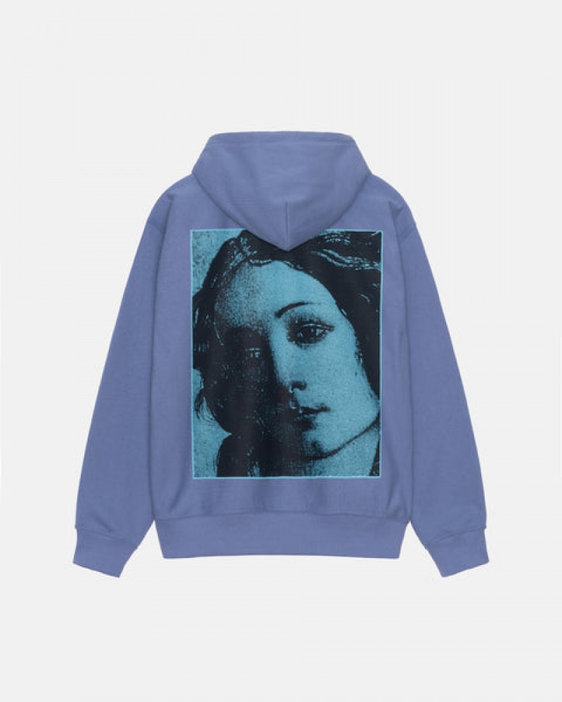 Sweatshirts Stussy Venus Zip Hood Feminino Azul Marinho Azuis Portugal | MJM-1855