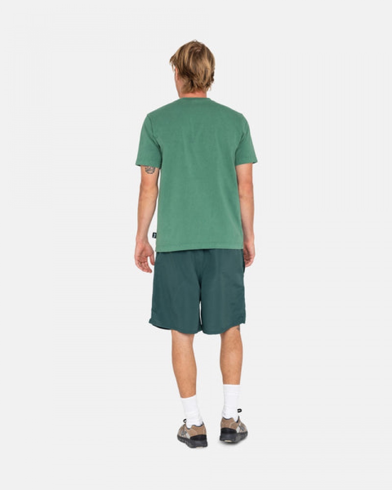 Roupa De Banho Stussy Big Basic Agua Curta Masculino Verdes Portugal | POU-9714