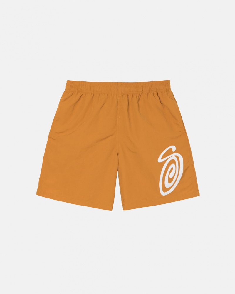 Roupa De Banho Stussy Curly S Agua Curta Masculino Laranja Portugal | PSC-5214