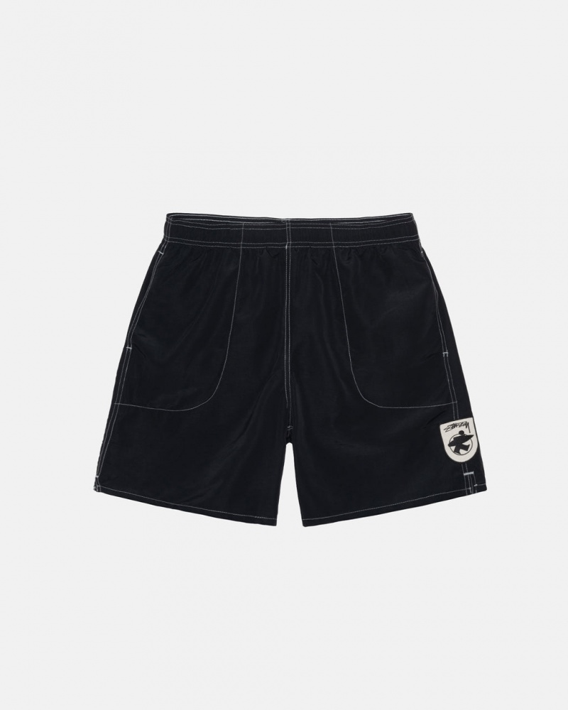 Roupa De Banho Stussy Surfman Patch Agua Curta Masculino Pretas Portugal | KDU-8353