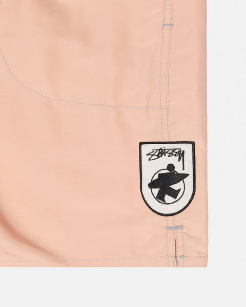 Roupa De Banho Stussy Surfman Patch Agua Curta Masculino Luz Rosa Portugal | CTE-7692