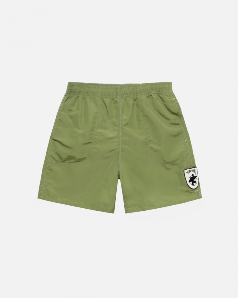 Roupa De Banho Stussy Surfman Patch Agua Curta Feminino Verdes Portugal | LQS-2205