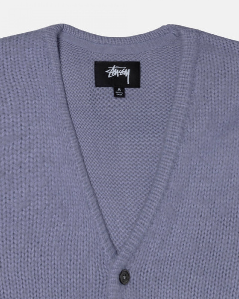 Suéteres Stussy Brushed Cardigan Feminino Roxo Portugal | WGS-6152