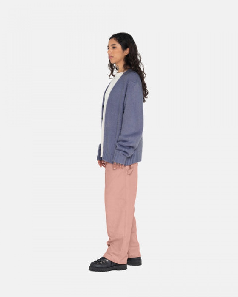 Suéteres Stussy Brushed Cardigan Feminino Roxo Portugal | WGS-6152