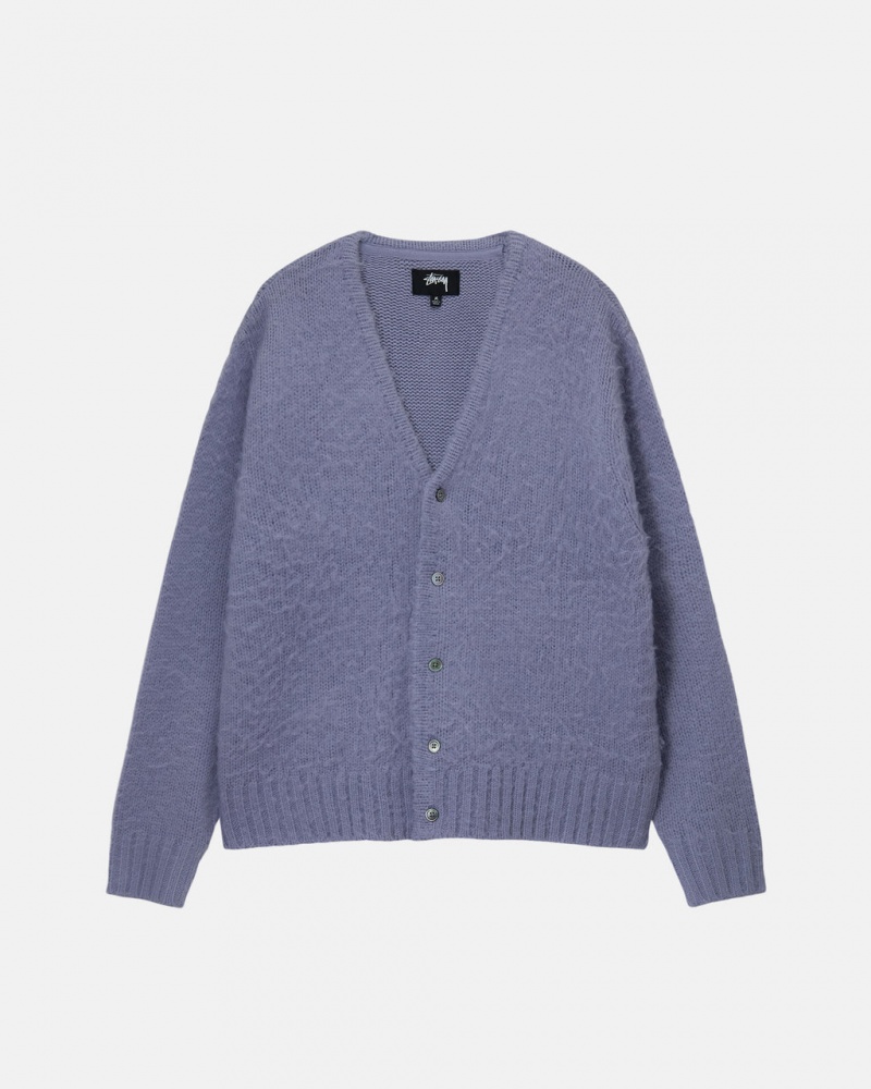 Suéteres Stussy Brushed Cardigan Feminino Roxo Portugal | WGS-6152