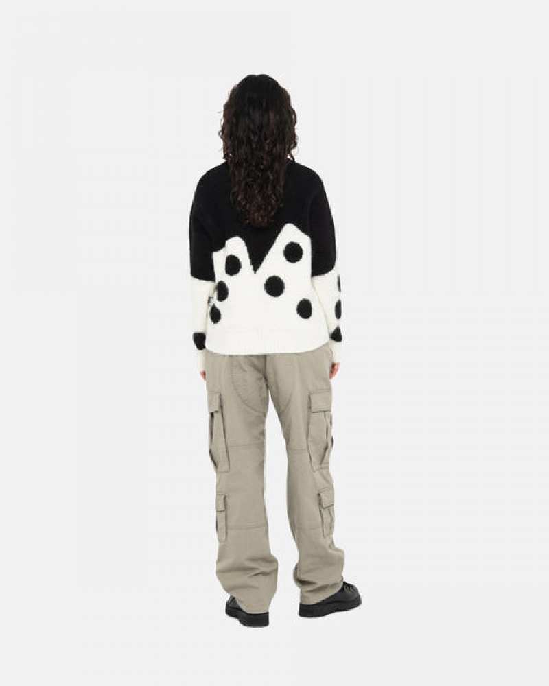 Suéteres Stussy Dice Fuzzy Crew Feminino Pretas Portugal | FIV-1589