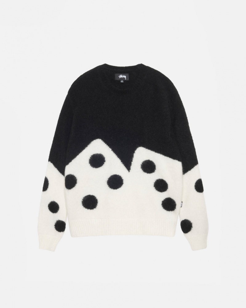 Suéteres Stussy Dice Fuzzy Crew Feminino Pretas Portugal | FIV-1589