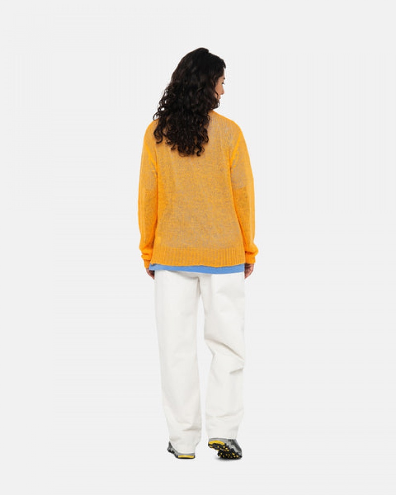 Suéteres Stussy Loose Knit Moletom Feminino Laranja Portugal | JKL-5198