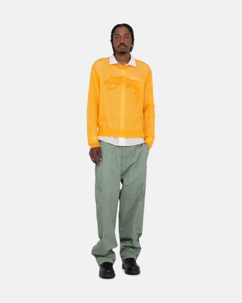 Suéteres Stussy Loose Knit Moletom Feminino Laranja Portugal | JKL-5198