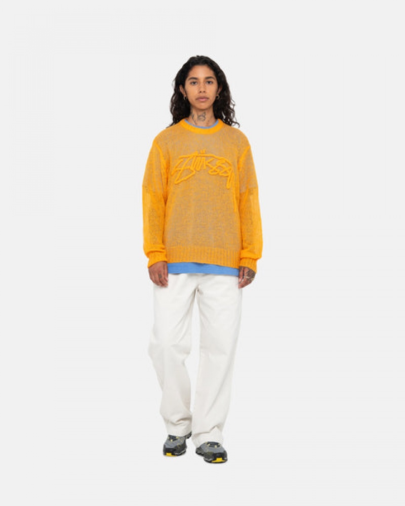 Suéteres Stussy Loose Knit Moletom Feminino Laranja Portugal | JKL-5198