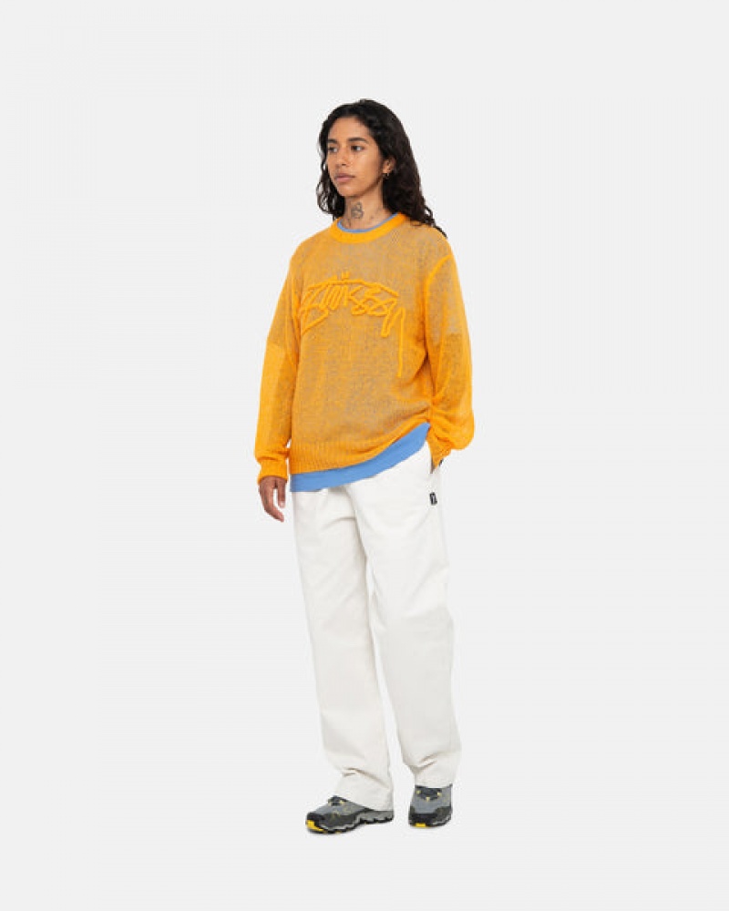 Suéteres Stussy Loose Knit Moletom Feminino Laranja Portugal | JKL-5198