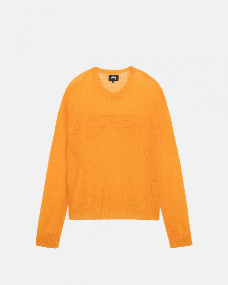 Suéteres Stussy Loose Knit Moletom Feminino Laranja Portugal | JKL-5198