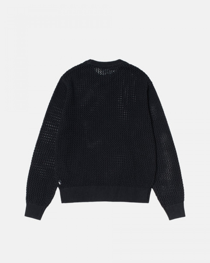 Suéteres Stussy Pigment Dyed Loose Gauge Knit Moletom Masculino Pretas Portugal | HHW-4691