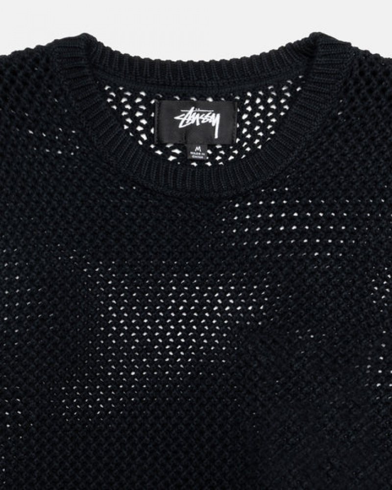 Suéteres Stussy Pigment Dyed Loose Gauge Knit Moletom Masculino Pretas Portugal | HHW-4691