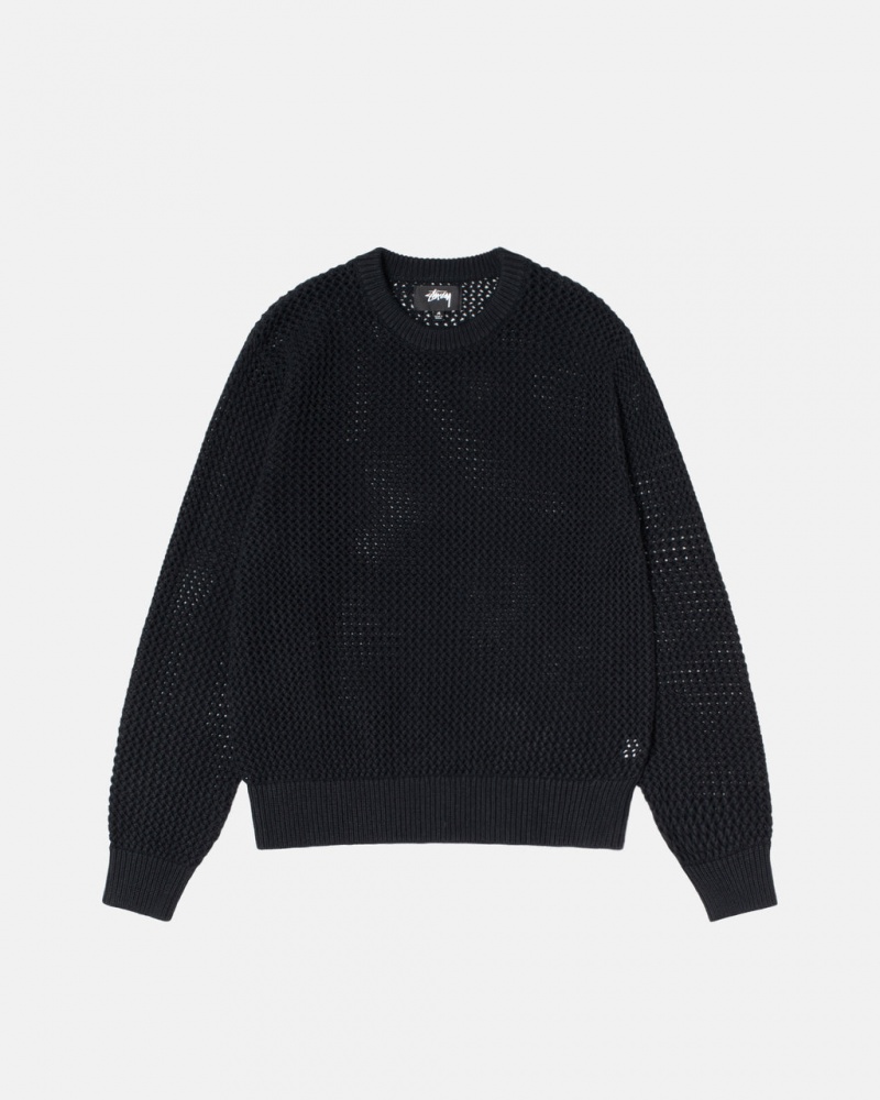 Suéteres Stussy Pigment Dyed Loose Gauge Knit Moletom Masculino Pretas Portugal | HHW-4691