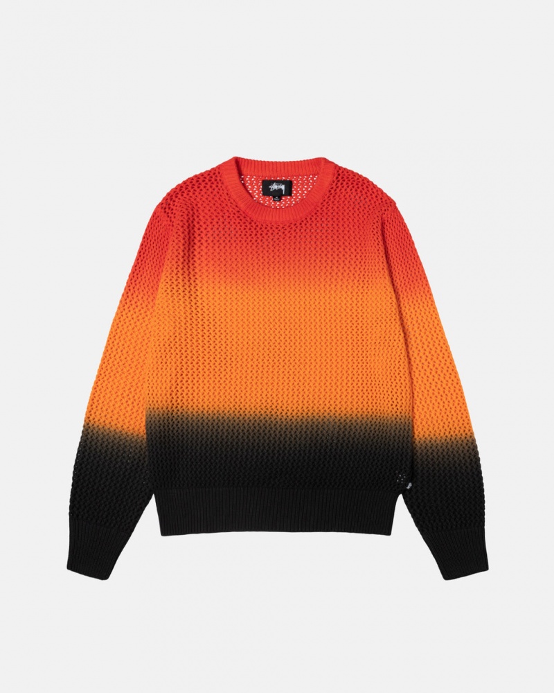 Suéteres Stussy Pigment Dyed Loose Gauge Knit Moletom Masculino Pretas Vermelhas Portugal | JQQ-7658