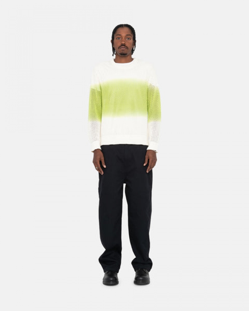 Suéteres Stussy Pigment Dyed Loose Gauge Knit Moletom Masculino Verdes Escuro Portugal | XLZ-2378