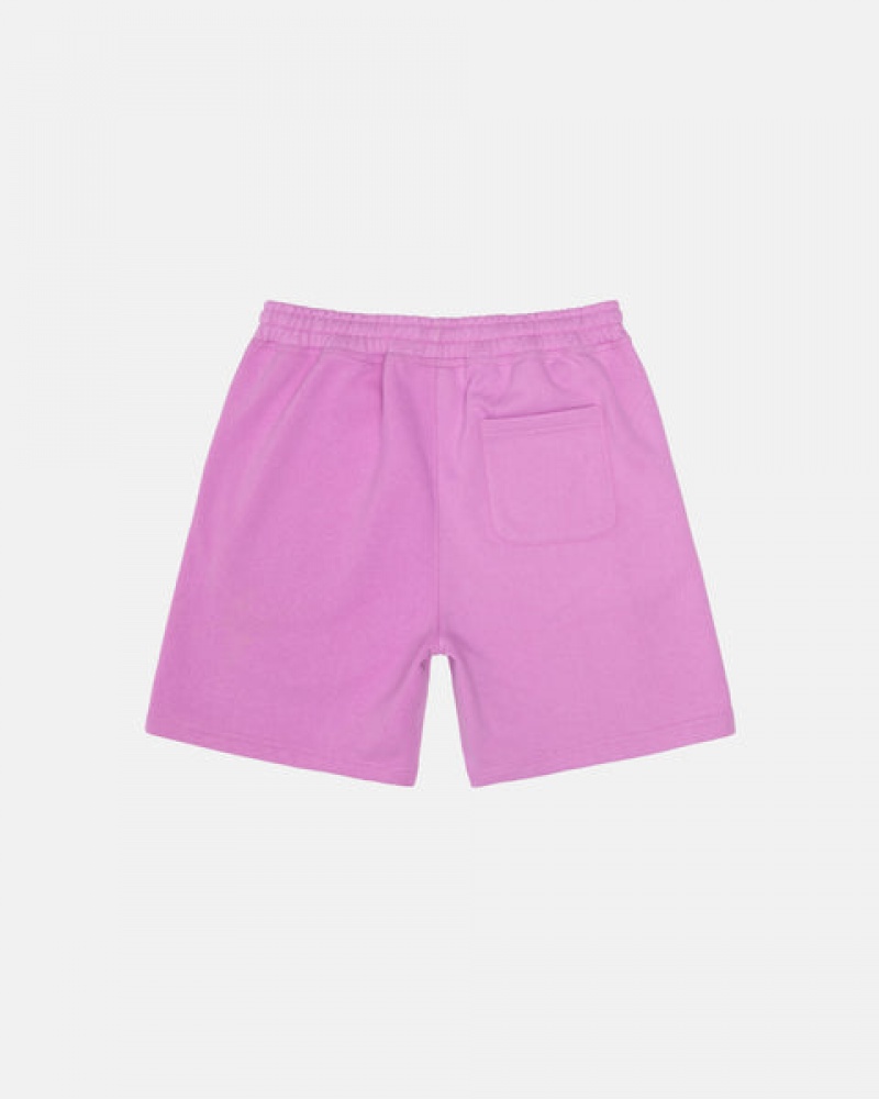 Sweatshorts Stussy Stock Logo Sweatshort Masculino Roxo Portugal | TYD-1566