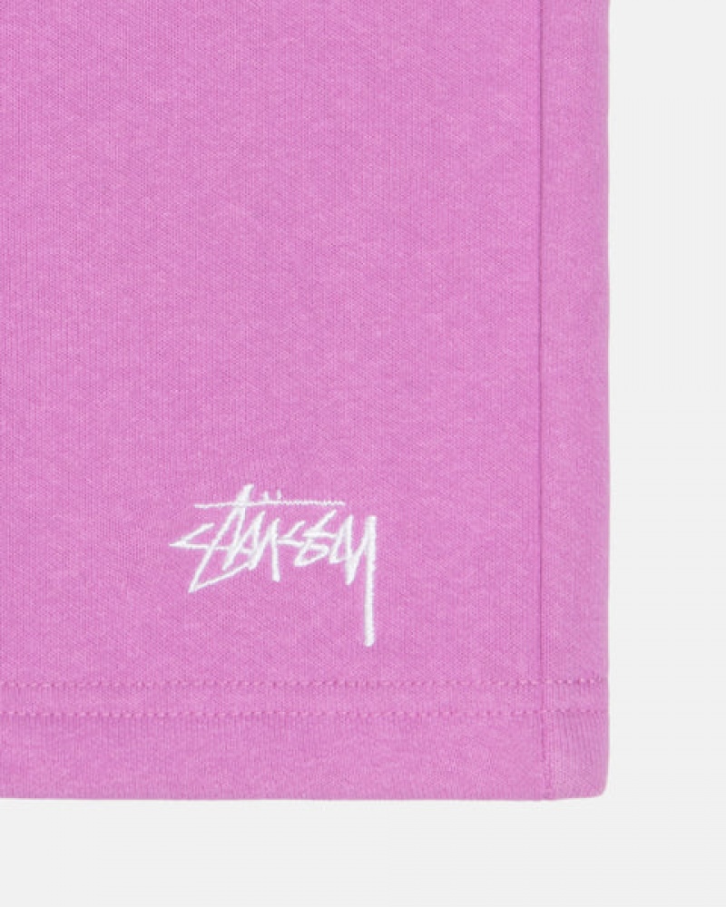 Sweatshorts Stussy Stock Logo Sweatshort Masculino Roxo Portugal | TYD-1566