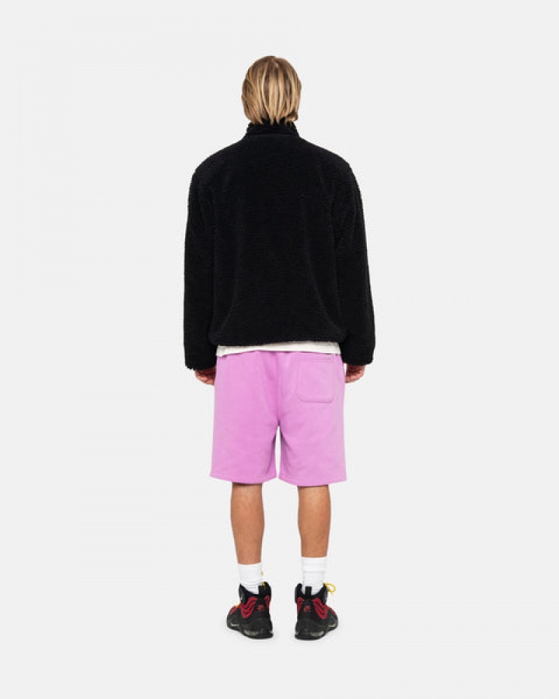 Sweatshorts Stussy Stock Logo Sweatshort Masculino Roxo Portugal | TYD-1566