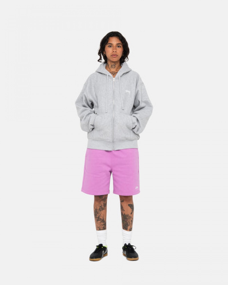 Sweatshorts Stussy Stock Logo Sweatshort Masculino Roxo Portugal | TYD-1566