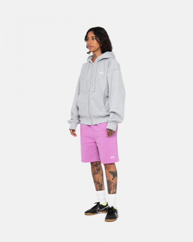 Sweatshorts Stussy Stock Logo Sweatshort Masculino Roxo Portugal | TYD-1566