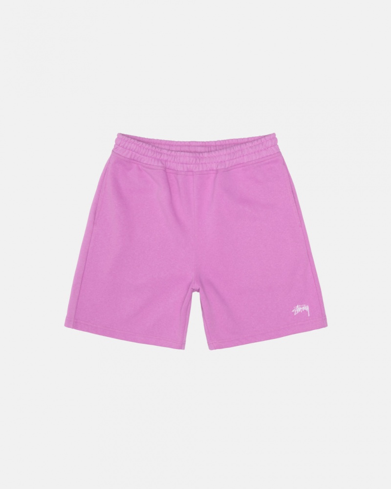 Sweatshorts Stussy Stock Logo Sweatshort Masculino Roxo Portugal | TYD-1566